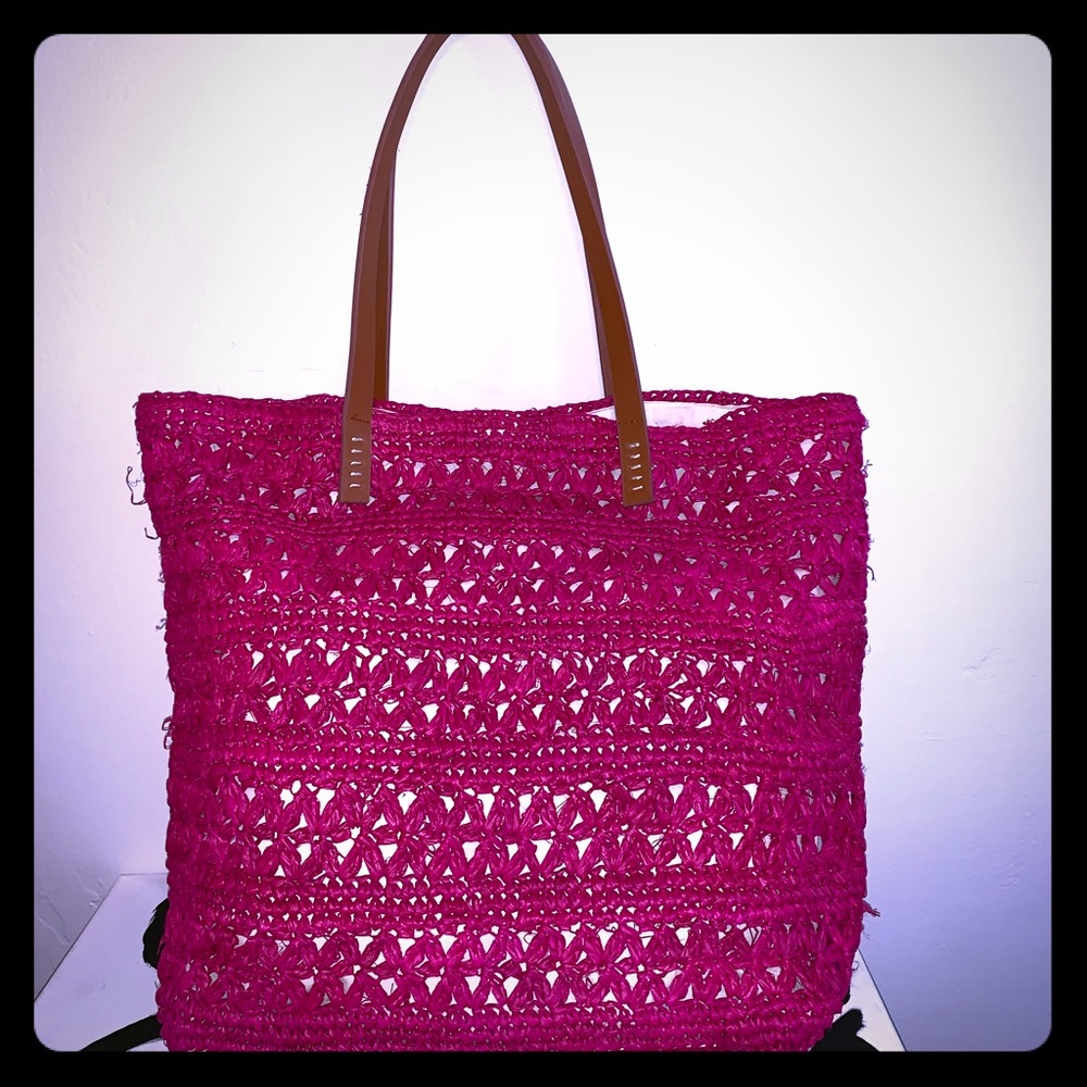 Nordstrom Packable Woven Raffia Tote large